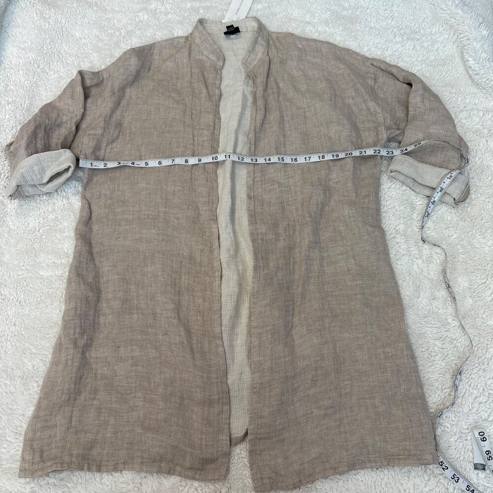 Eileen Fisher Womens Beige Irish Linen Duster S Minimalist Preppy Work Business - Picture 3 of 5